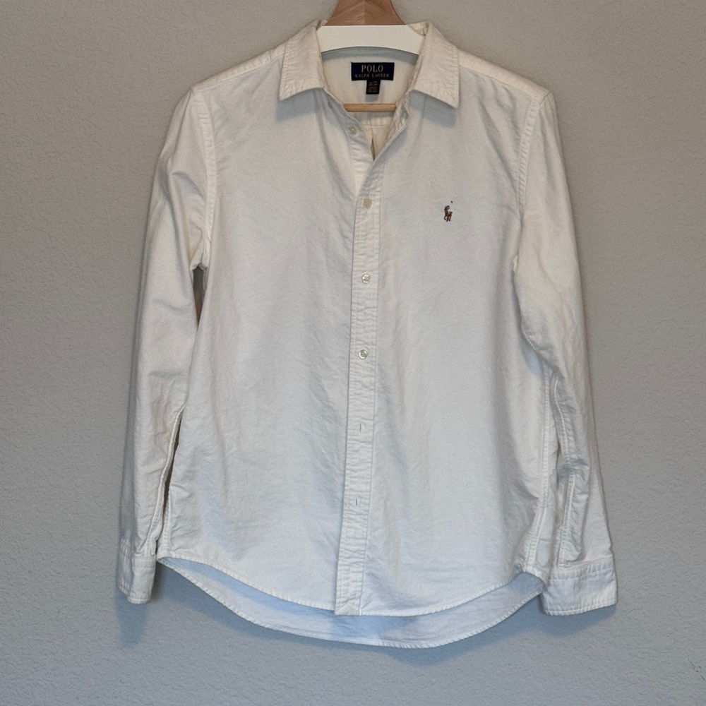 Polo Ralph Lauren |Big Boy's Cotton Oxford Sport Shirt | X-large (18-20) | White